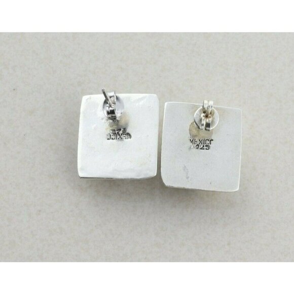 Sterling Silver Turquoise Stud Post Earrings - Picture 7 of 7